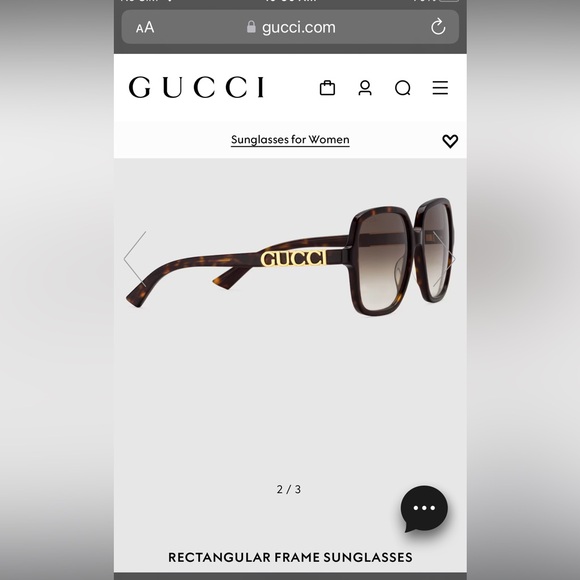 (NWT) Gucci RECTANGULAR FRAME SUNGLASSES Havana brown - Picture 12 of 13